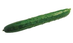 a green cucumber on a white background