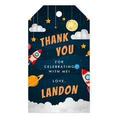 thank you for celebrating with me and love, i'm on the moon door hanger