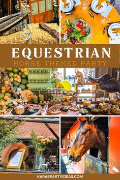 horse themed party with lots of food and decorations