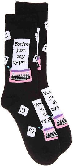 K. Bell You're Just My Type Crew Socks - Women's #affiliate Just My Type, Women Crew Socks, My Type, Holiday Wardrobe