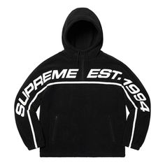 Supreme FW19 Week 15 Polartec Half Zip Hooded Sweatshirt Hoodie Streetwear Hoodie Design, Supreme Sweatshirt, Sweaters Black, Hoodies Sweaters, Streetwear Hoodie, Half Zip Jacket, Sweatshirt Zipper, Cute Preppy Outfits, Half Zip Sweaters