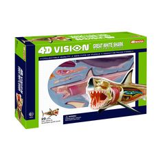 "Find the 4D Vision™ Great White Shark Anatomy Model at Michaels. com. Designed in a collaborative effort between master sculptors and experts in the medical and paleontology fields, the detailed finishing and coloring with hand-painted parts make this 4D Vision Shark Model an exquisite educational tool. This 4D-Vision Shark Anatomy Model contains 20 fully detachable organs and body parts and features a transparent cutaway to show internal structures. Designed in a collaborative effort between m Shark Anatomy, Shark Activities, All About Sharks, Anatomy Models, The Great White, Shark Week, White Sharks, Great White Shark, Great White