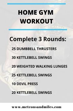 the home gym workout guide for women with text overlay that reads, complete 3 rounds