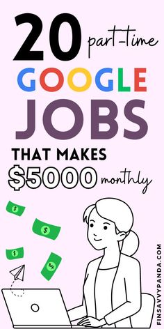 an advertisement with the words 20 google jobs that make $ 500, 000