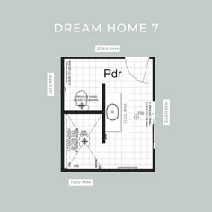 the floor plan for a small home with an attached bathroom and living room, as well as