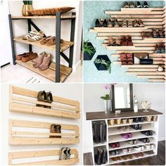 there are four different types of shoe racks