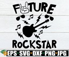 rock star guitar svg cut file