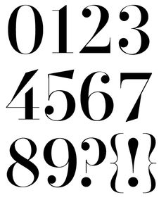 the numbers are black and white with different font styles on them, as well as two letters