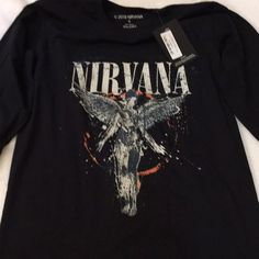 Long Sleeved Size Small, Slightly Oversized For A Grunge Look. New Never Worn Nirvana Long Sleeve Shirt, Grunge Oversized Shirt, Baggy Shirts, Nirvana Shirt, Long Sleeve Graphic Tees, Love Band, Grunge Look, 2024 Christmas, Band Shirts