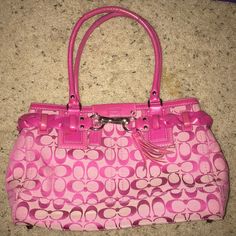 Excellent Condition, Ample Amount Of Space, All Original Tags, Super Clean Pink Coach Shoulder Bag, Pink Coach Shoulder Bag For Daily Use, Coach Winter Boots, Pink Satchel With Silver-tone Hardware And Double Handle, Coach Pink Tote Satchel, Pink Coach Bags With Leather Handles, Pink Coach Bag With Zipper Closure, Coach Pink Shoulder Bag With Gold-tone Hardware, Coach Pink Bags With Silver-tone Hardware