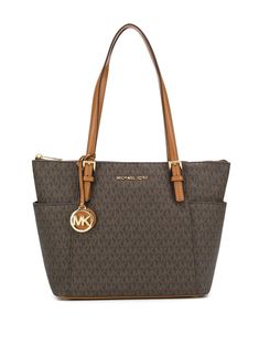 Michael Kors Shopping Bag, Michael Kors Tote Bags, Brown Tote, Monogram Tote, Cute Purses, Crossbody Tote, Purses Michael Kors, Handbags Michael Kors, Kors Jet Set