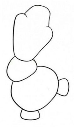 the outline of a cartoon character is shown