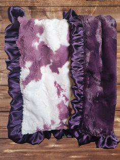 Baby Ruffle Blanket - Plum Calf Minky Western Blanket - DBC Baby Bedding Co Western Blanket, Western Blankets, Ruffle Blanket, Blanket Making, Luxury Blanket, Baby Bed, Western Style, Western Fashion, Baby Blanket