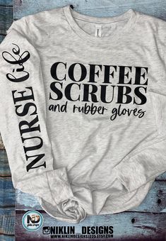 Unisex Long Sleeve Lightweight Nurse T-shirt Nurse T-shirt Nurse Clothing Nurse Top Nurse Shirt Coffee Nurse Scrubs Nurse TOP - Etsy Relaxed Fit Long Sleeve Nursing Top, Casual Long Sleeve Nursing T-shirt, Nurse T Shirts Ideas, Nursing Fits, Phlebotomy Shirts, Nurse Outfits, Nurse Clothing, Coffee Scrubs And Rubber Gloves, Coffee Nurse