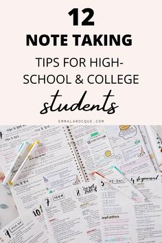 12 tips to take amazing notes in high school and college. Be the best student that you can be with this incredible tips. College Note Taking Tips, Best Ways To Take Notes In High School, Best Way To Take Notes In College, Tips For Online College Classes, How To Be Successful In College, How To Take Good Notes In High School, Note Taking Key, Note Taking Ideas College Study Tips, How To Take Notes In High School