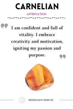 a piece of bread with the words, i am confident and full of creativity and motivation