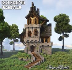 Mountain Town Minecraft, Midevil Minecraft Build Castle, Minecraft Deepslate House Ideas, Minecraft House Builds, Cozy Cottages, Minecraft Castle