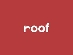 the word roof on a red background