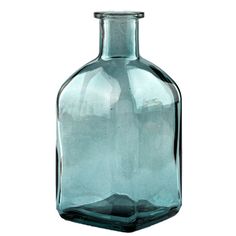 an empty glass bottle is shown on a white background with clippings to the bottom