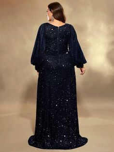 Sleeve Formal Dress, Plus Size Sequin, Formal Dresses With Sleeves, Tulle Ball Gown, Wedding Dreams, Groom Dress, Women Long Dresses, Lantern Sleeve, Mother Of The Groom