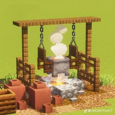 an image of a minecraft fire pit