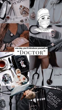 a collage of photos with the caption doctor's name on it and an image of a woman wearing a mask