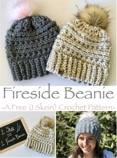 the free crochet beanie pattern is perfect for winter