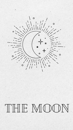 the moon and stars are drawn in black ink on white paper, with an inscription underneath it