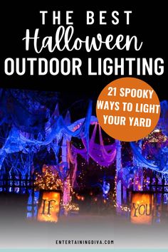 the best halloween outdoor lighting that you can find in your yard with text overlay