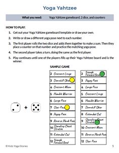 a sheet with instructions for how to play the video game yoga valithreee