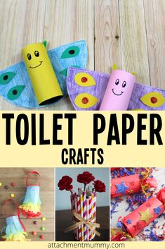 toilet paper crafts for kids that are fun and easy to make with the help of their own hands