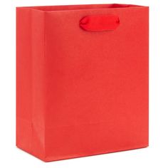 a red shopping bag on a white background