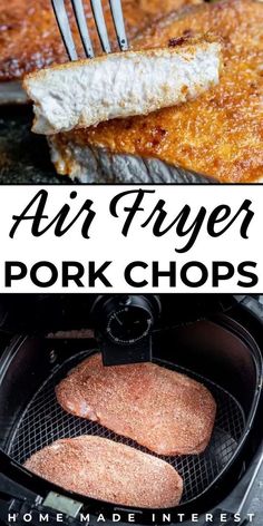 air fryer pork chops with text overlay