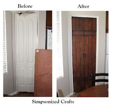 before and after pictures of an old door