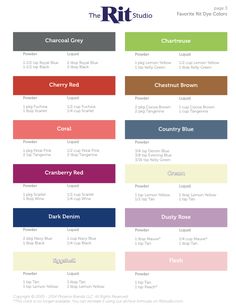 the color chart for different shades of paint