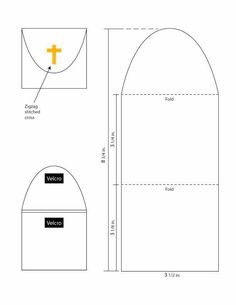 an image of a cross on the side of a door with measurements for each section