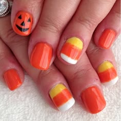 Candy Corn Nails, Thanksgiving Nail Art, Seasonal Nails, Thanksgiving Nails, Nails For Kids