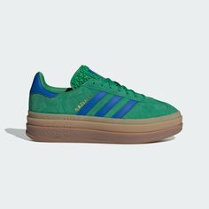 adidas Shop the Gazelle Bold Shoes - Green at adidas.com/us! See all the styles and colors of Gazelle Bold Shoes - Green at the official adidas online shop. Adidas Platform Sneakers, Green Gazelle, Gazelle Bold Shoes, Adidas Gazelle Bold, Gazelle Bold, Bold Shoes, Adidas Originals Gazelle, Shoes Green, Adidas Original