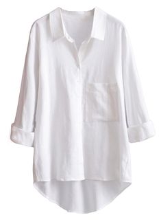 PRICES MAY VARY. Cotton linen blouses plus size boyfriend shirts for women ，One chest pockets, unique raw edge design, great for Spring, Summer, Autumn V neck t shirt for women,button down sweatshirts,cuffed sleeve blouses with pockets,loose fitted,casual pullover top Occasions: casual, holiday, vacation, office, school, party, dating, lounge and daily etc This linen shirts women button down shirts blouse can be easily match with jeans, skinny leggings or shorts Note: Cotton linen shirts ,the fa Women Shirt Formal, Free Size Tops For Women, High Low Shirts For Women, White Long Sleeve Button Up, White Cotton Button Down Shirt Outfit, White Long Shirts For Women, Plus Size White Button Down Shirt Outfit, Long Shirts For Women Casual, Boyfriend Shirts For Women