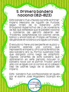 a green and white striped background with the words 8 bandaera de 1800 a ije