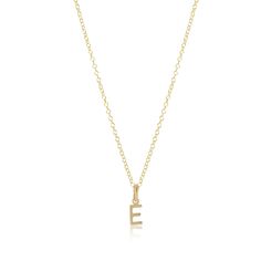 Celebrate yourself or grab the perfect gift with the Enewton 16" Gold Letter Charm Necklace. Made with 14kt gold-filled chain and letter charm, this simple yet beautiful piece is worry-free, perfect for sleeping, showering, and sweating in. Layer it with other necklaces for a personalized touch. Yellow Gold Initial Pendant Charm Necklace, Gold Plated Tarnish-resistant Initial Pendant Necklace, Gold-tone Initial Pendant Charm Necklace, Gold-tone Initial Pendant Charm Necklace With Chain, Gold-tone Gold Plated Initial Pendant Charm Necklace, Celebrate Yourself, Letter Charm Necklace, Gold Letter, Letter Charm