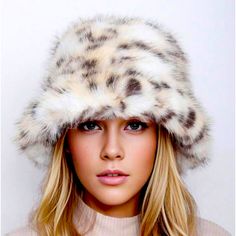 Faux Fur Leopard Print Bucket Style Hat. Winter Time Is Coming Stock Up Before Sale Out! Fur Bucket, Faux Fur Bucket Hat, Fur Bucket Hat, Faux Fur Hat, Fur Hat, Winter Hats For Women, Winter Time, Hat Fashion, Bucket Hat