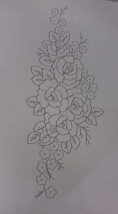 a drawing of some flowers on a piece of paper