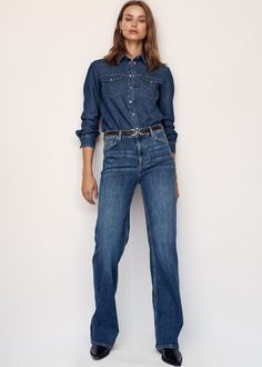 Mango Denim Fall 2019 Lookbook | Fashion Gone Rogue Birgit Kos, Fall Fashion Denim, Latest Jeans, Mango Jeans, Basic Sweaters, Fall Denim, Double Denim, Denim Trends, Denim Shirt Dress