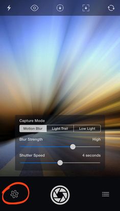 an iphone screen showing the settings and options for motion blurs on the phone's display