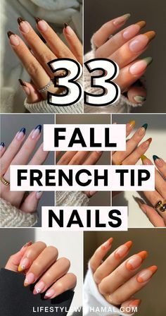 Fall French Tips, Fall French Tip Nails, Fall French Tip, French Manicure Designs, Simple Fall Nails, French Tip Nail Designs, Fall Nail Trends, October Nails, French Nail Designs