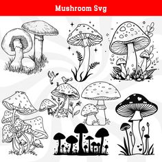 mushroom svg clipart set