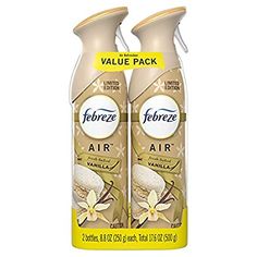 two bottles of febreze air freshener on a white background