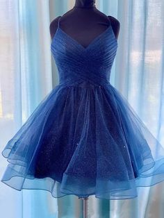 A Line V Neck Dark Blue Short Prom Dresses For Black girls For Women Navy Blue Homecoming Dresses, Prom Dress Navy Blue, Prom Dress Navy, Navy Blue Homecoming Dress, Blue Homecoming Dress, Navy Blue Prom Dresses, Blue Graduation, Sparkly Prom Dresses, Professional Dress