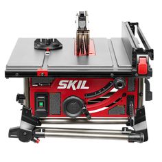 the skil table sawing machine is ready to be used for cutting wood and metal